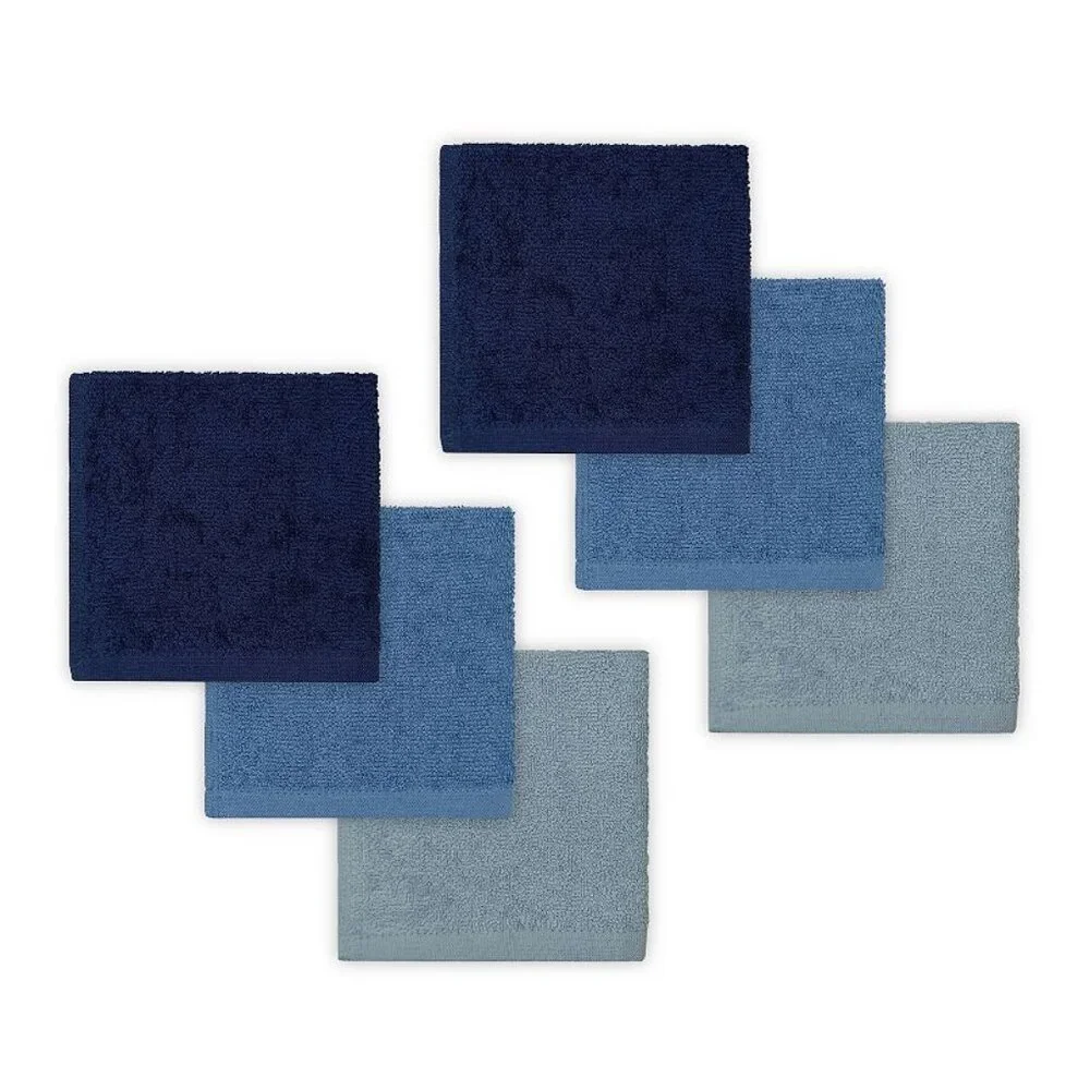 The Big One Solid 6-Pack Washcloths Blue